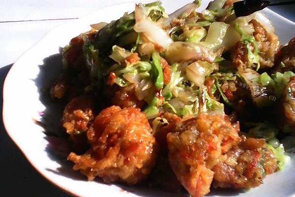 普天同庆之素丸子炒白菜