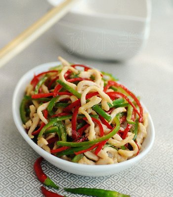 好吃的双椒鸡丝