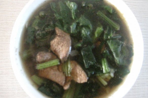 菠菜烩肝汤