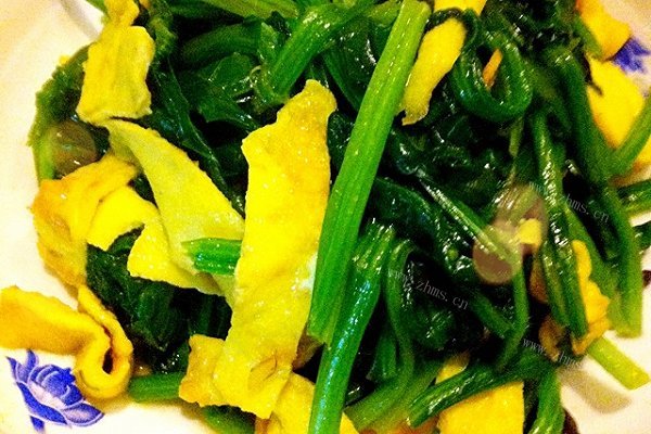 家常蛋皮菠菜