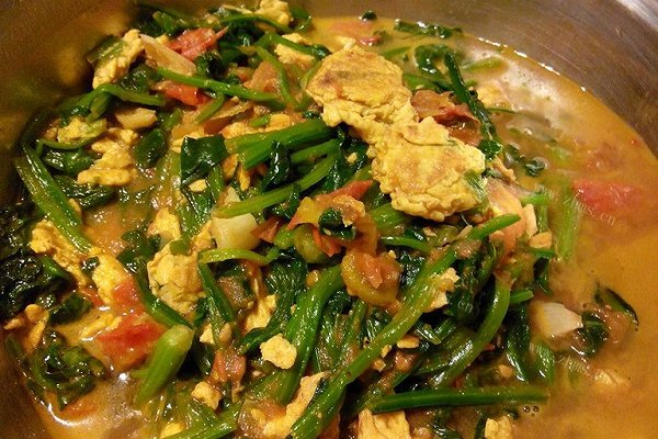 蕃茄鸡蛋炒菠菜