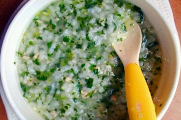 宝宝辅食之菠菜瘦肉粥