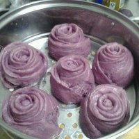 家常紫薯玫瑰馒头