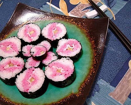 自制桃色寿司