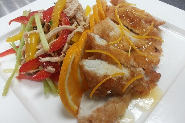 美味橙汁鸡排凉拌鸡丝