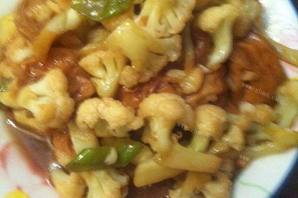 菜花烧面筋