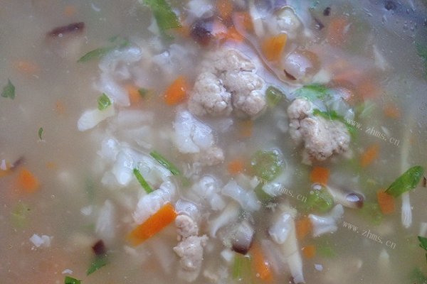 杂菜瘦肉粥