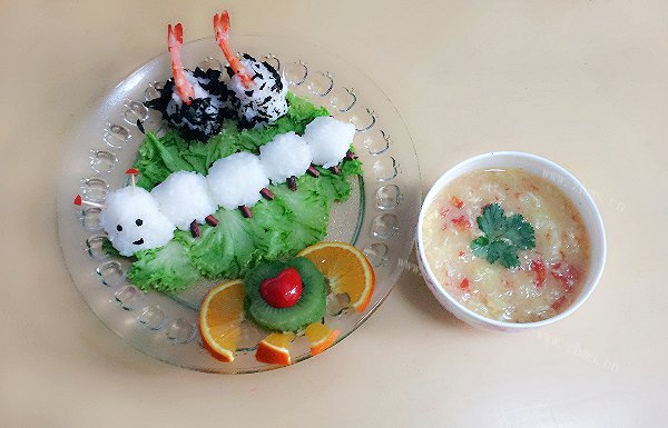 自制蚕宝宝饭团