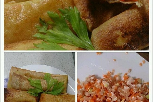 油炸豆皮肉末蔬菜卷
