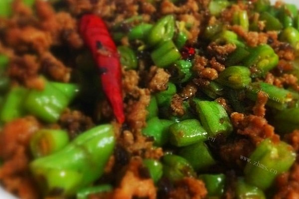 家常碎肉干煸豆角段