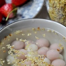 自制桂花草莓汤圆