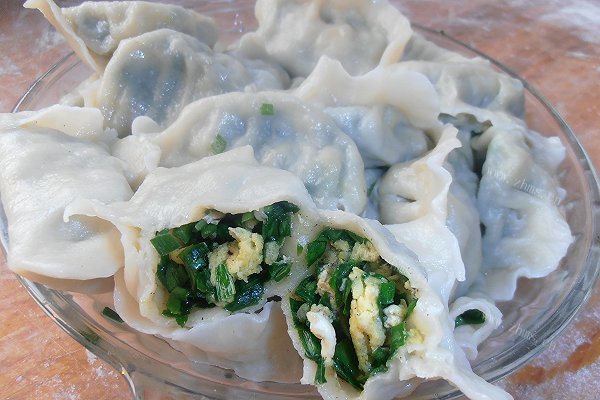 美味的韭菜鸡蛋饺子