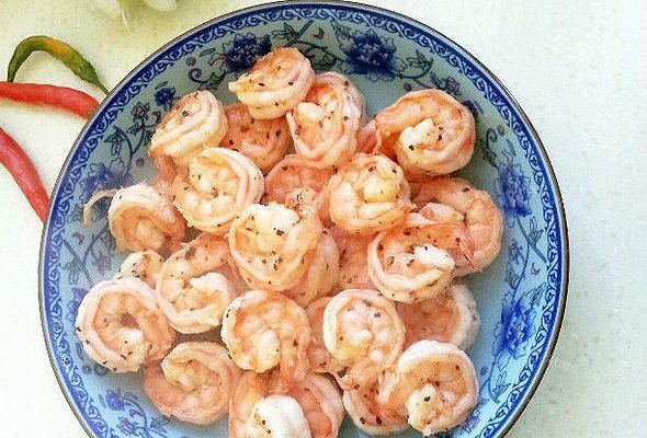 黑胡椒虾球