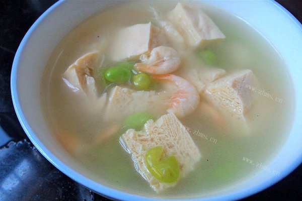 冻豆腐虾仁汤