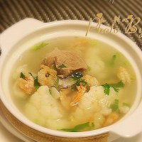 家庭版菜花虾米排骨汤