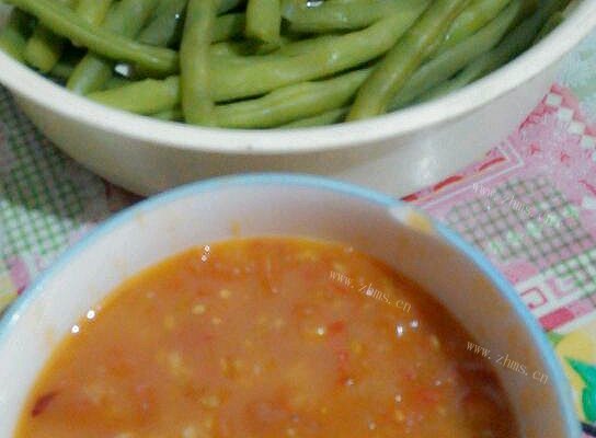 四季豆蘸番茄酱