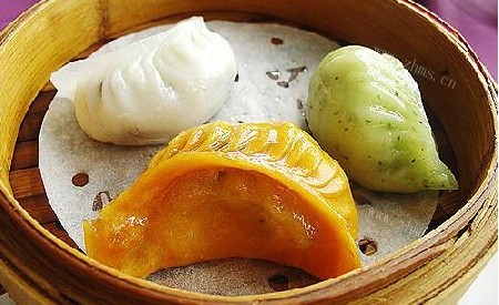 自制三色蒸饺