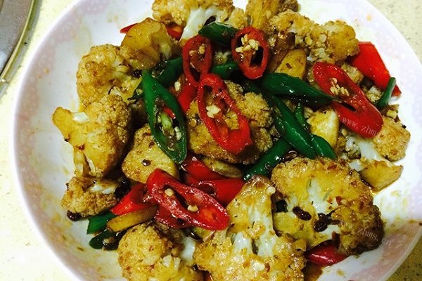 家常香辣双椒菜花