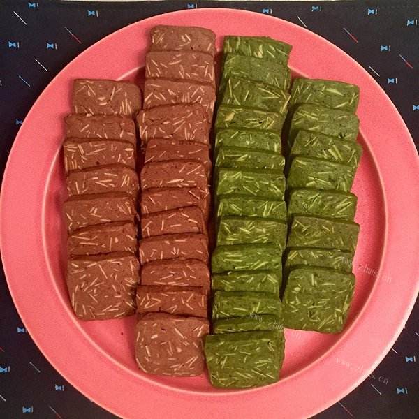 创意的原味可可抹茶曲奇