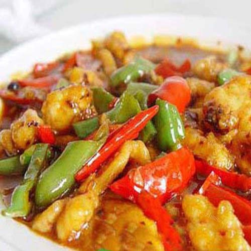香辣炒葱椒鸡