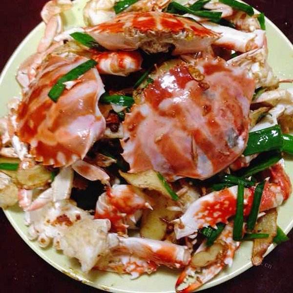姜葱炒蟹
