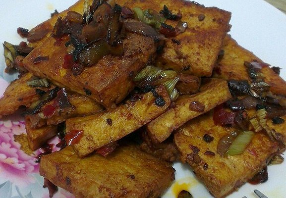 美味的香煎豆腐