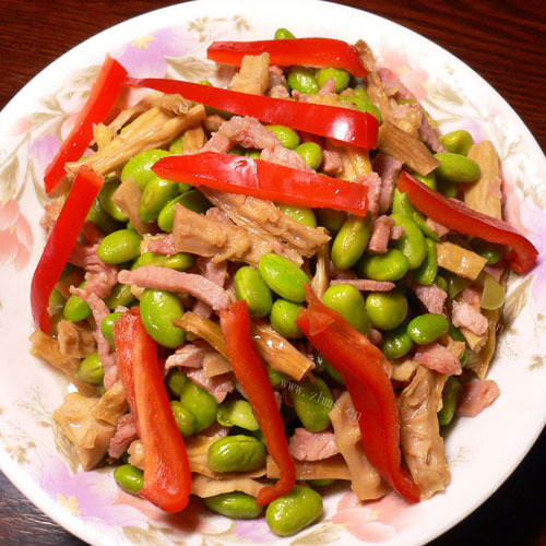 家常的炒毛豆