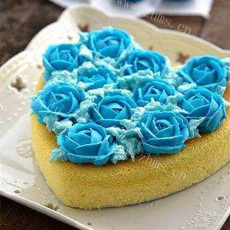 家庭版蓝色妖姬翻糖蛋糕