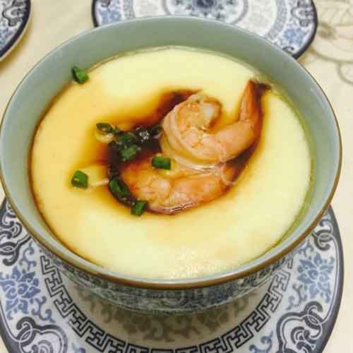 肉嫩鲜香的鲜虾蒸蛋
