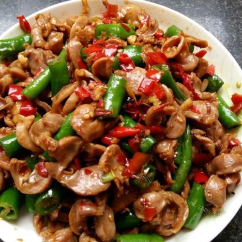 爆炒鸡胗炒尖椒