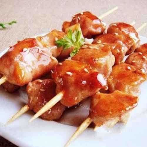 美味的鸡肉串