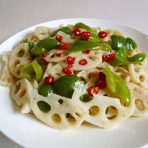 绿色食物糖醋藕片