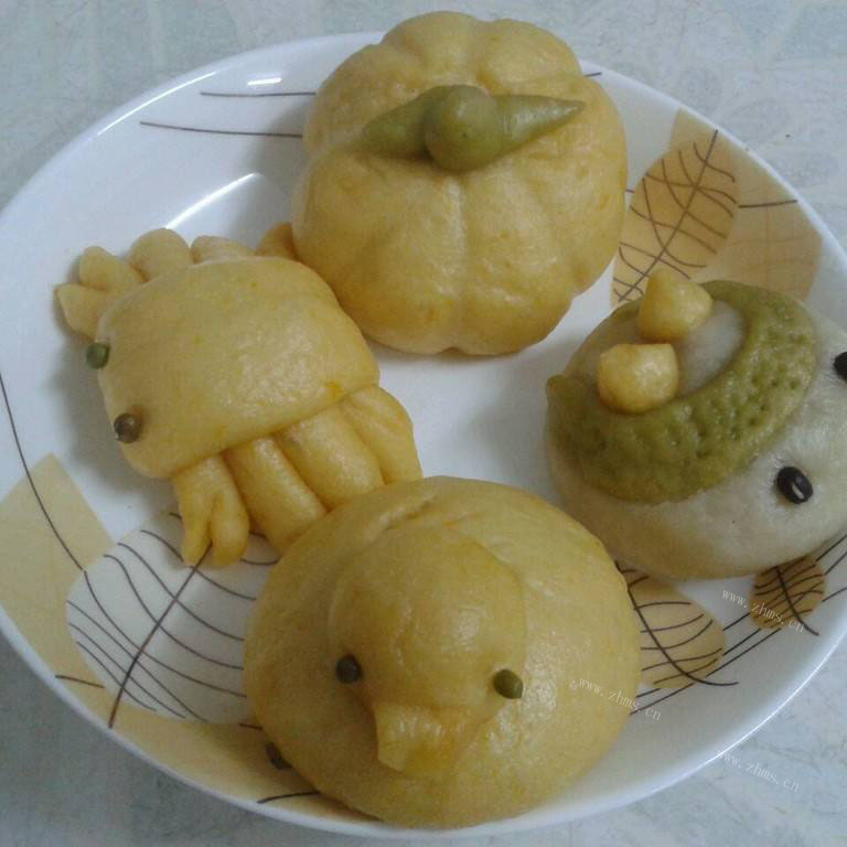 美味的花色馒头