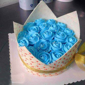纸杯蓝色妖姬翻糖蛋糕