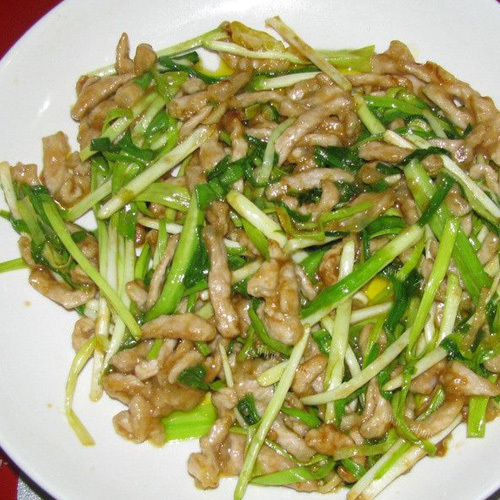 简易版- 蒜苗炒肉丝