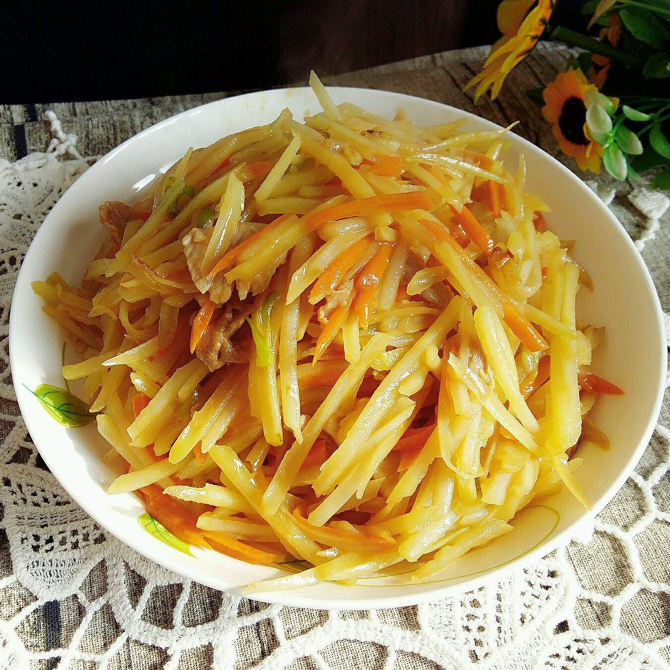 自制美食炒双丝