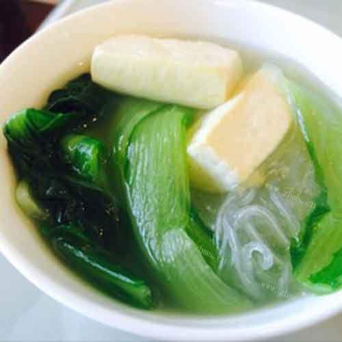 简易版小白菜豆腐汤