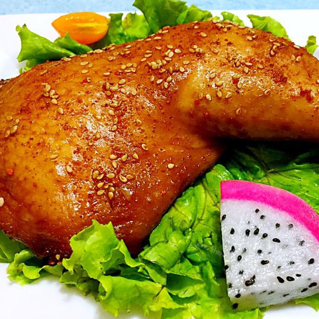 香料十足的微波炉烤鸡腿