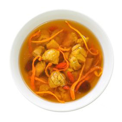 美味的虫草花煲汤 