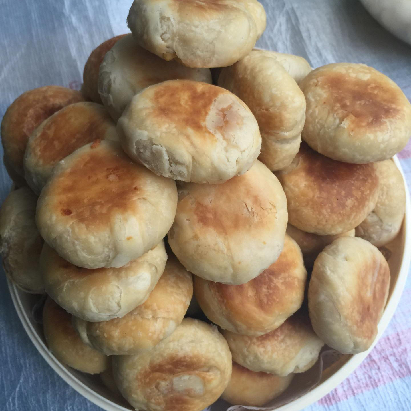 自己做的绿豆酥饼