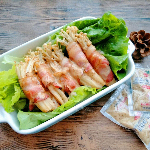 家常菜金针菇培根卷