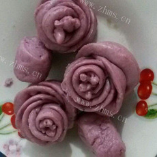 唇齿留香的紫薯玫瑰馒头