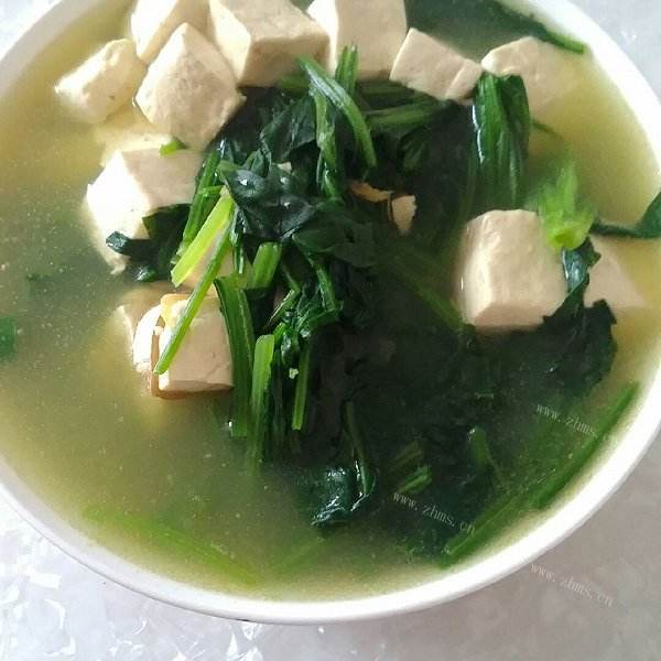 美味的菠菜豆腐