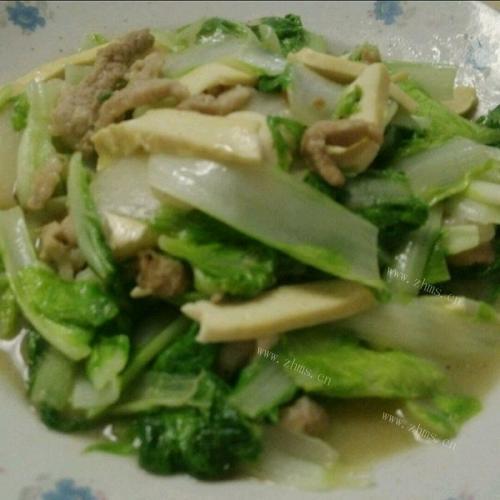 自制青菜炒肉丝 