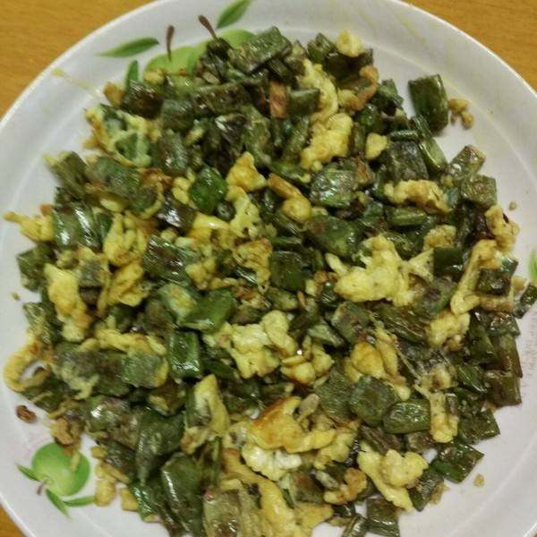自己做的豆角炒鸡蛋