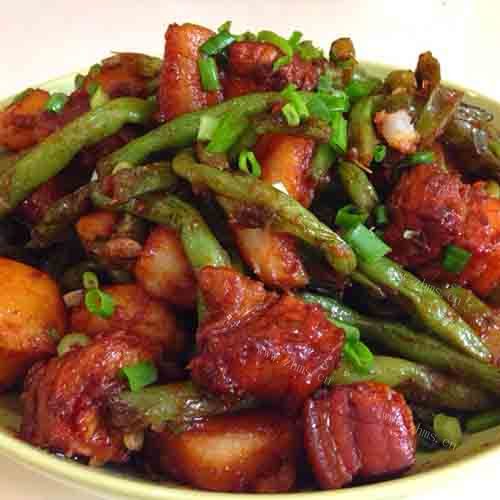 美味的四季豆烧肉