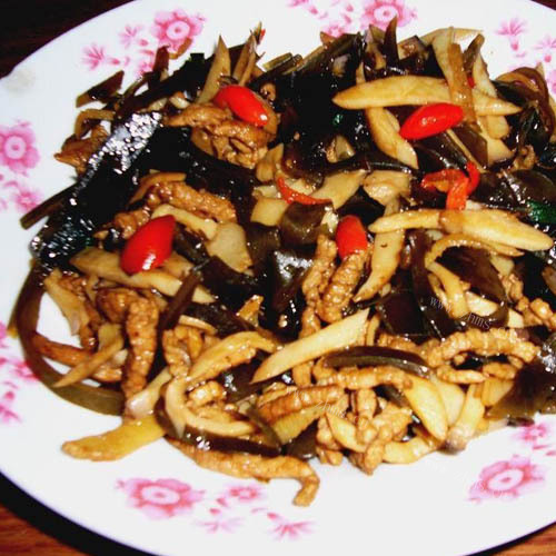 家常菜杏鲍菇炒肉丝