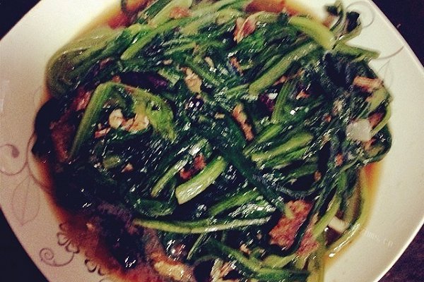 家常豆豉鲮鱼油麦菜