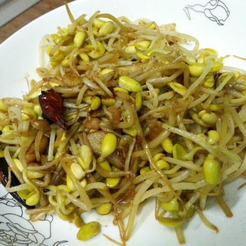 美味可口的自制黄豆芽