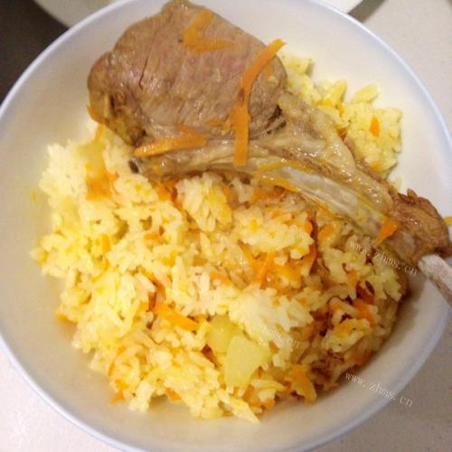自己做的羊肉抓饭